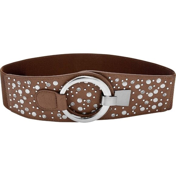 ❤️Butterfly Brown Wide Elastic Stretch Retro Metal Interlock Buckle Belt - Picture 3 of 6
